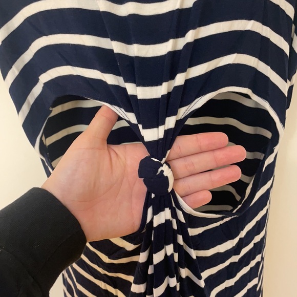 Lovers + Friends Striped White and Blue Short Casual T-Shirt Dress - Picture 7 of 7